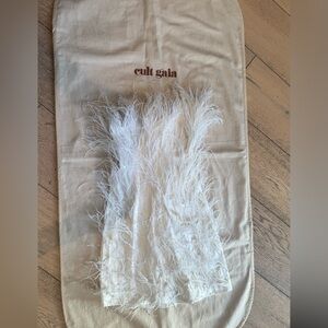 Cult Gaia Ashlyn Feather Dress and Bolero in Ivory XS